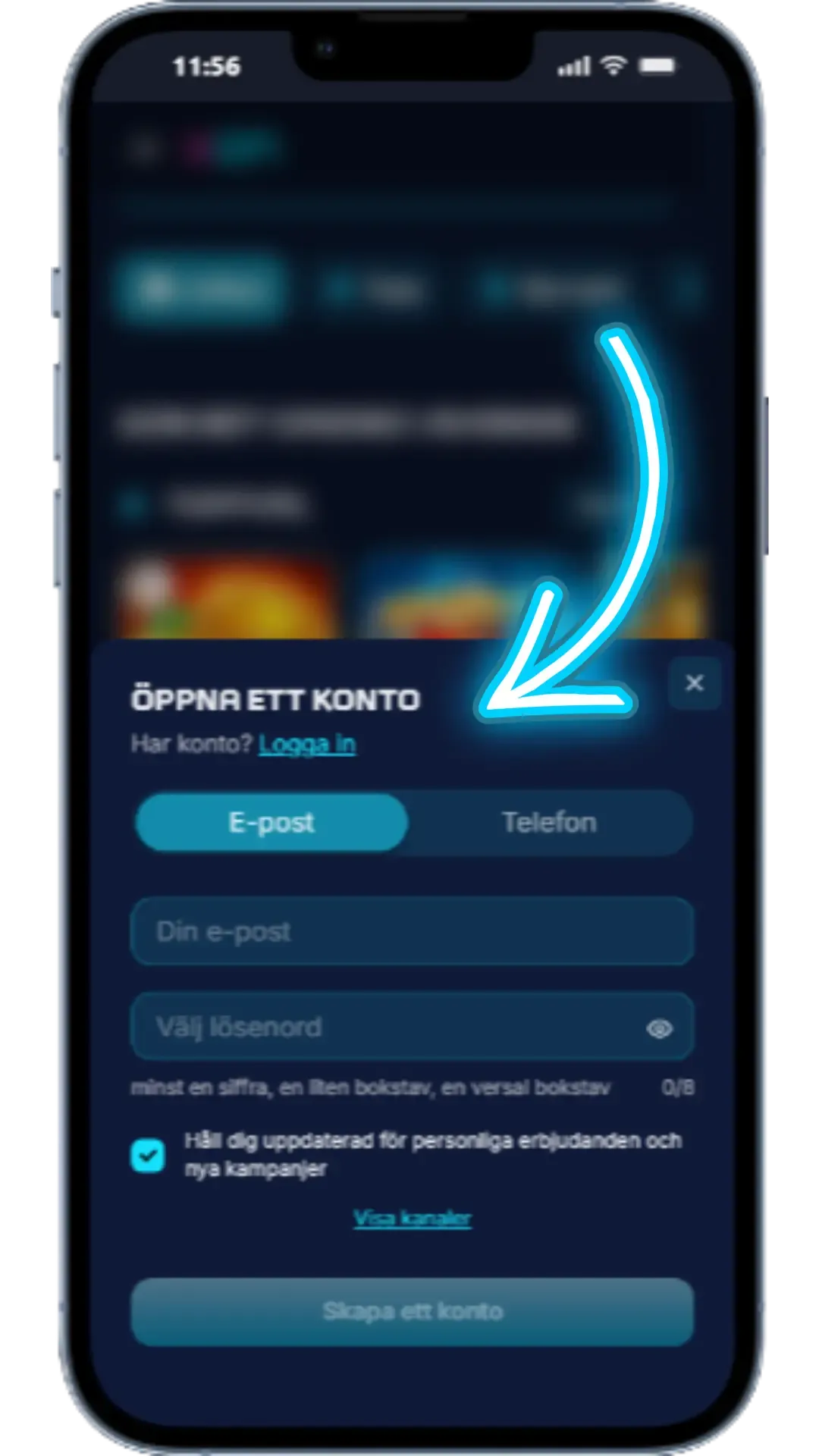 Registrera dig eller logga in